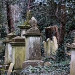 Highgate Cemetery quiet night gothic tombstones